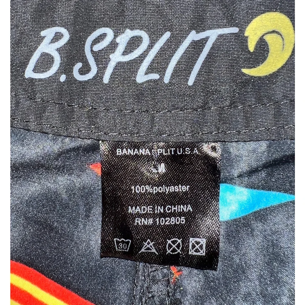 B.Split Mens Swim Trunks Size Small Board Shorts Multicolor Pull On Pocket - Picture 2 of 8